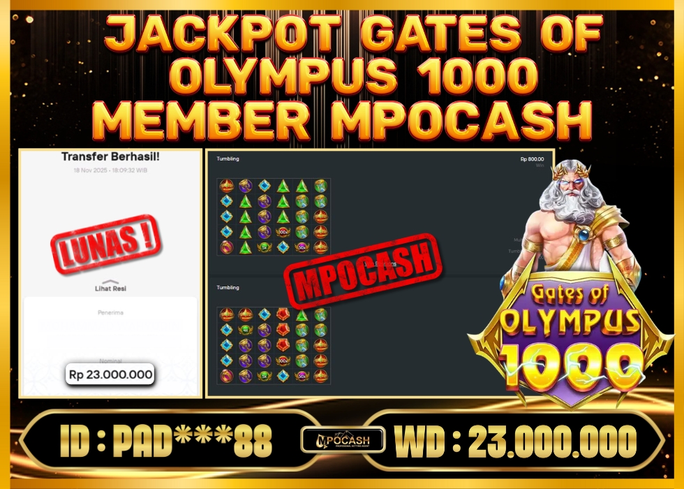 MPOCASH JACKPOT GATES OF OLYMPUS 1000
